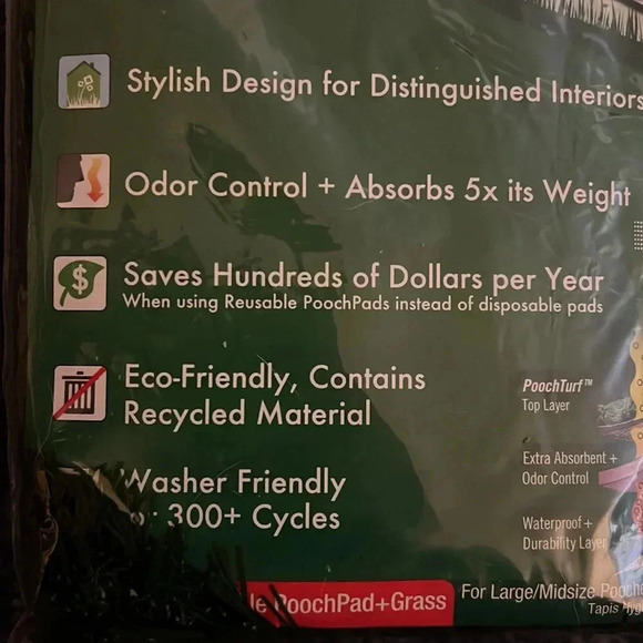 PoochPads Indoor Pooch Turf Dog Potty 18x28 - Picture 3 of 12